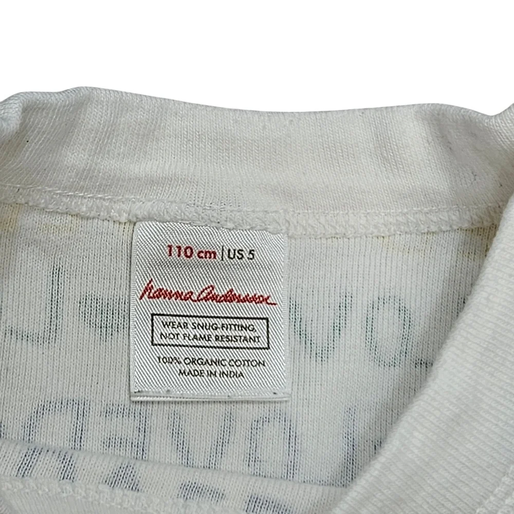 Hanna Andersson Kids Pajamas Set Long Sleeve US 5 Rainbow Loved Organic Cotton‎